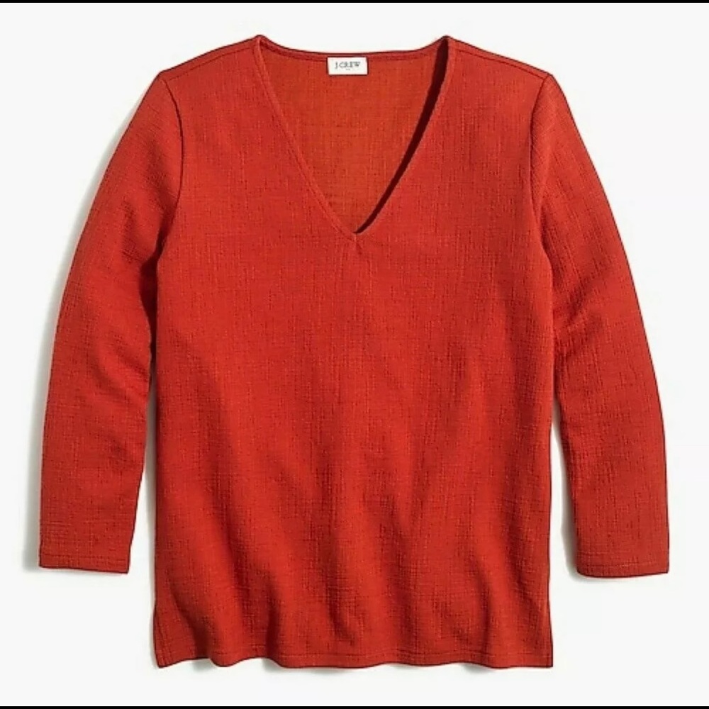 J. Crew 3/4 Sleeve Top Size M NWT Spice Red